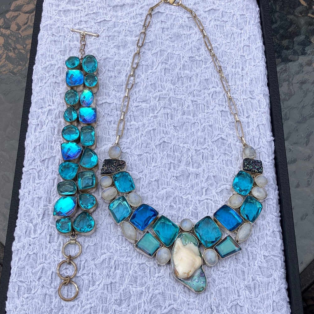 Artisan Statement Necklace with Matching Bracelet